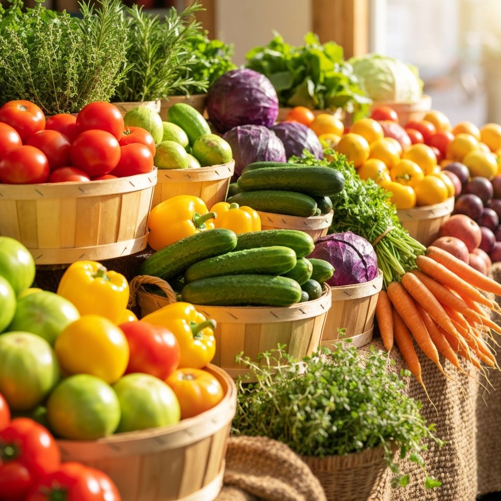 Legume și fructe la piață